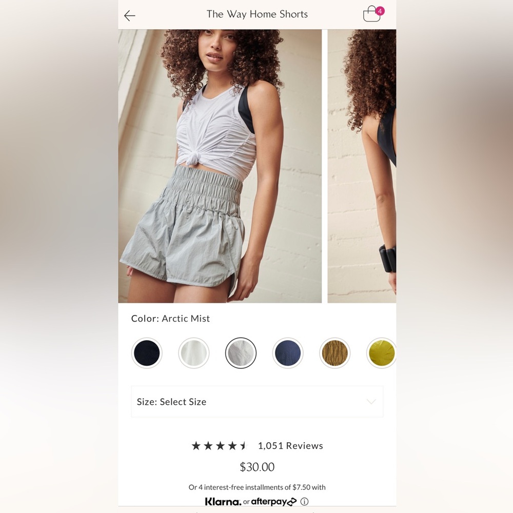 FP Movement NWT - medium - high rise - way home shorts